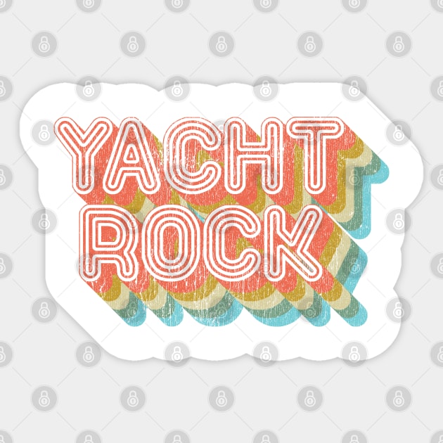 Vintage Fade Yacht Rock Party Boat Drinking Apparel Sticker by Vector Deluxe